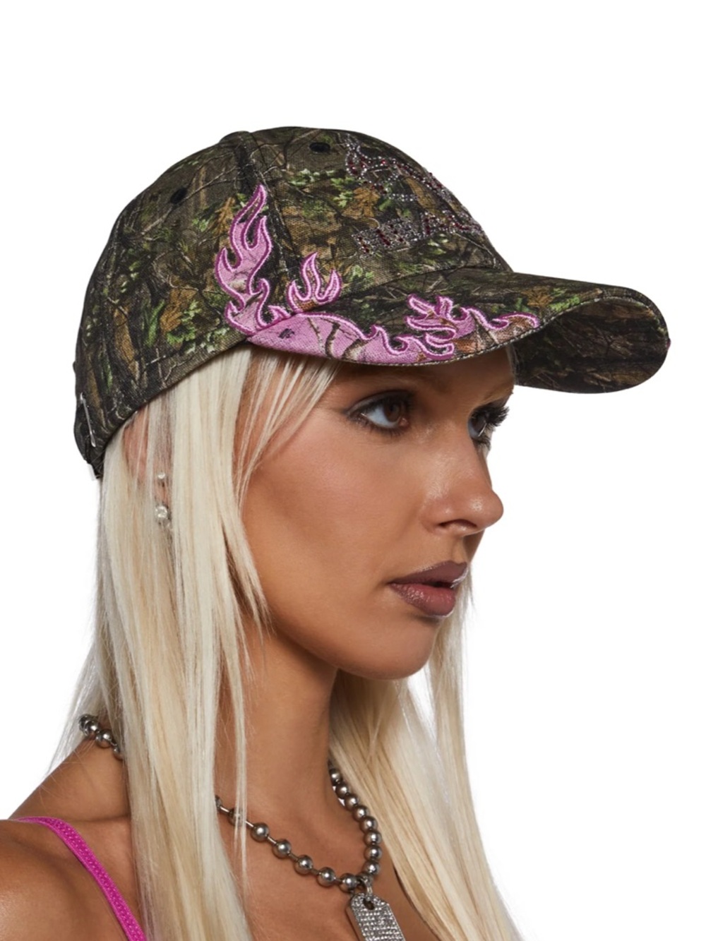 RARE NWOT Realtree x Dolls Kill Embroidered Camo Flame Hat SOLD OUT